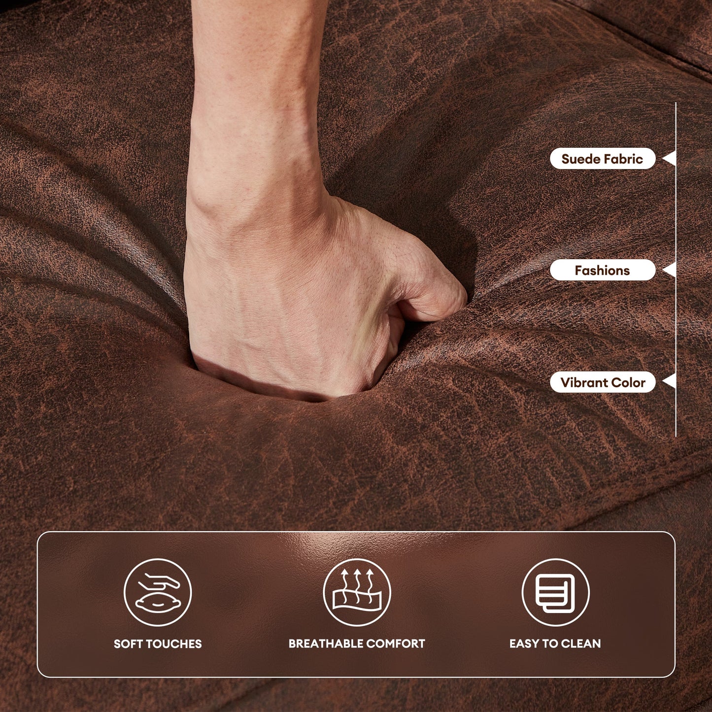 DEALMAKER 82 Inch Sofa Couch With Extra Deep Seats 3 Seat Sofa
