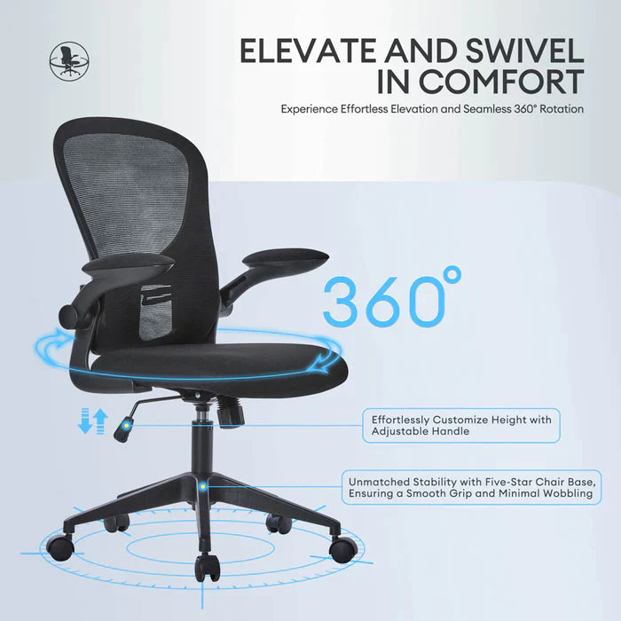 DEALMAKER Ergonomic Office Chair, Adjustable Cushion Lumbar Support Mesh Desk Chair With Silent Wheels Gaming Chair
