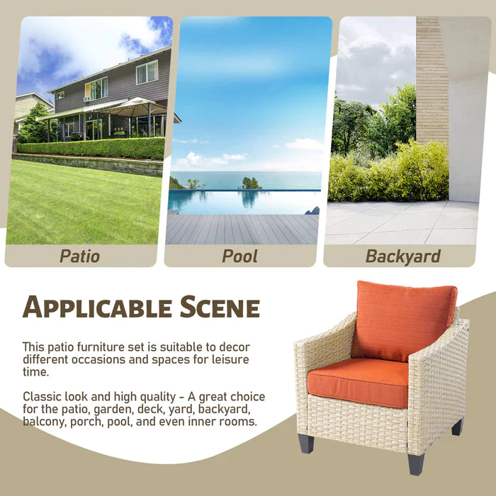 DEALMAKER Athena Series Outdoor Patio Furniture Set with Fire Pit 3-Piece
