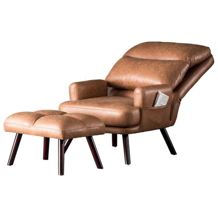 DEALMAKER Living Room Accent Chair with Ottoman, multi angle adjustment