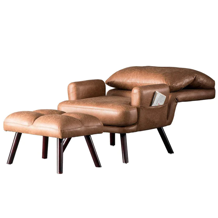 DEALMAKER Living Room Accent Chair with Ottoman, multi angle adjustment