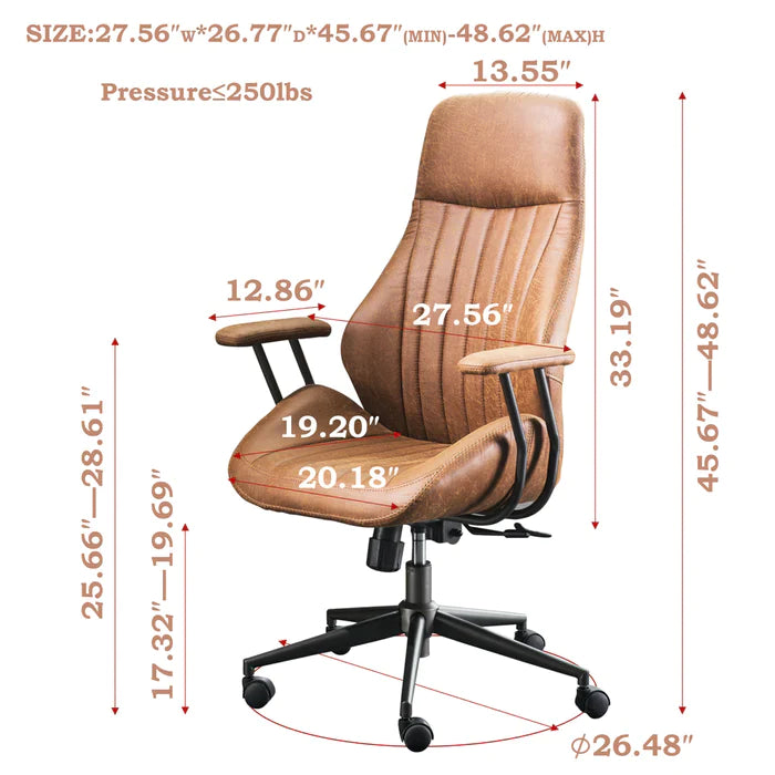 DEALMAKER Ergonomic Office Chair, Adjustable Cushion Lumbar Support Desk Chair With Silent Wheels Gaming Chair