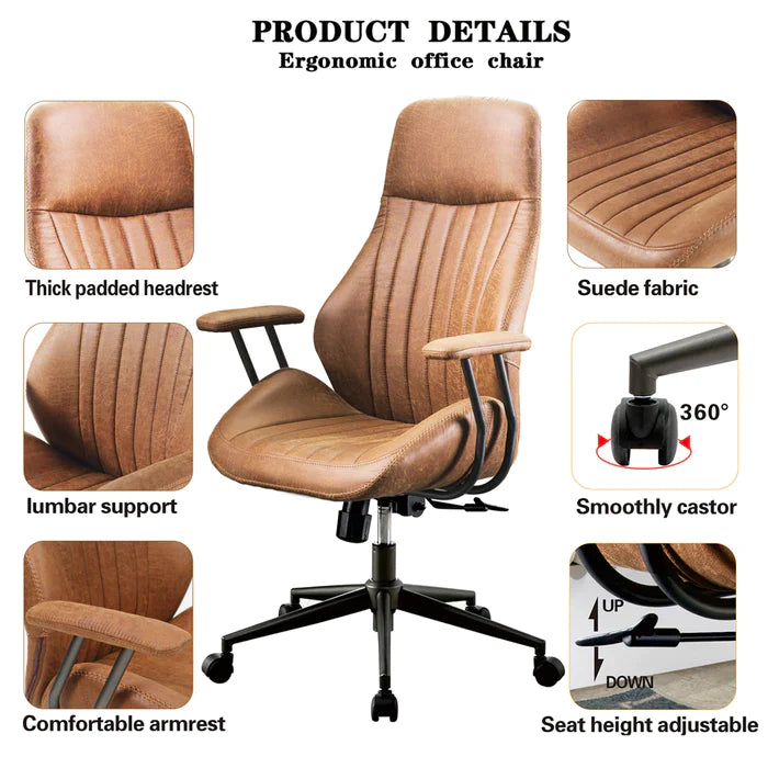 DEALMAKER Ergonomic Office Chair, Adjustable Cushion Lumbar Support Desk Chair With Silent Wheels Gaming Chair