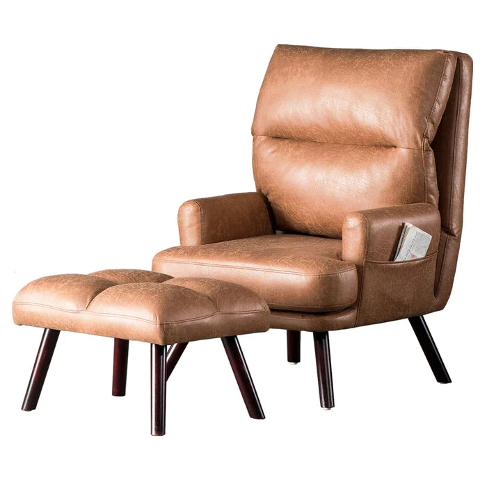 DEALMAKER Living Room Accent Chair with Ottoman, multi angle adjustment